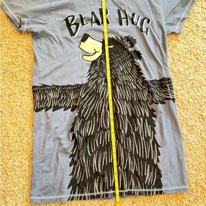 Lazy One Women's 'Bear Hug' Graphic Nightshirt - Light Blue & Black